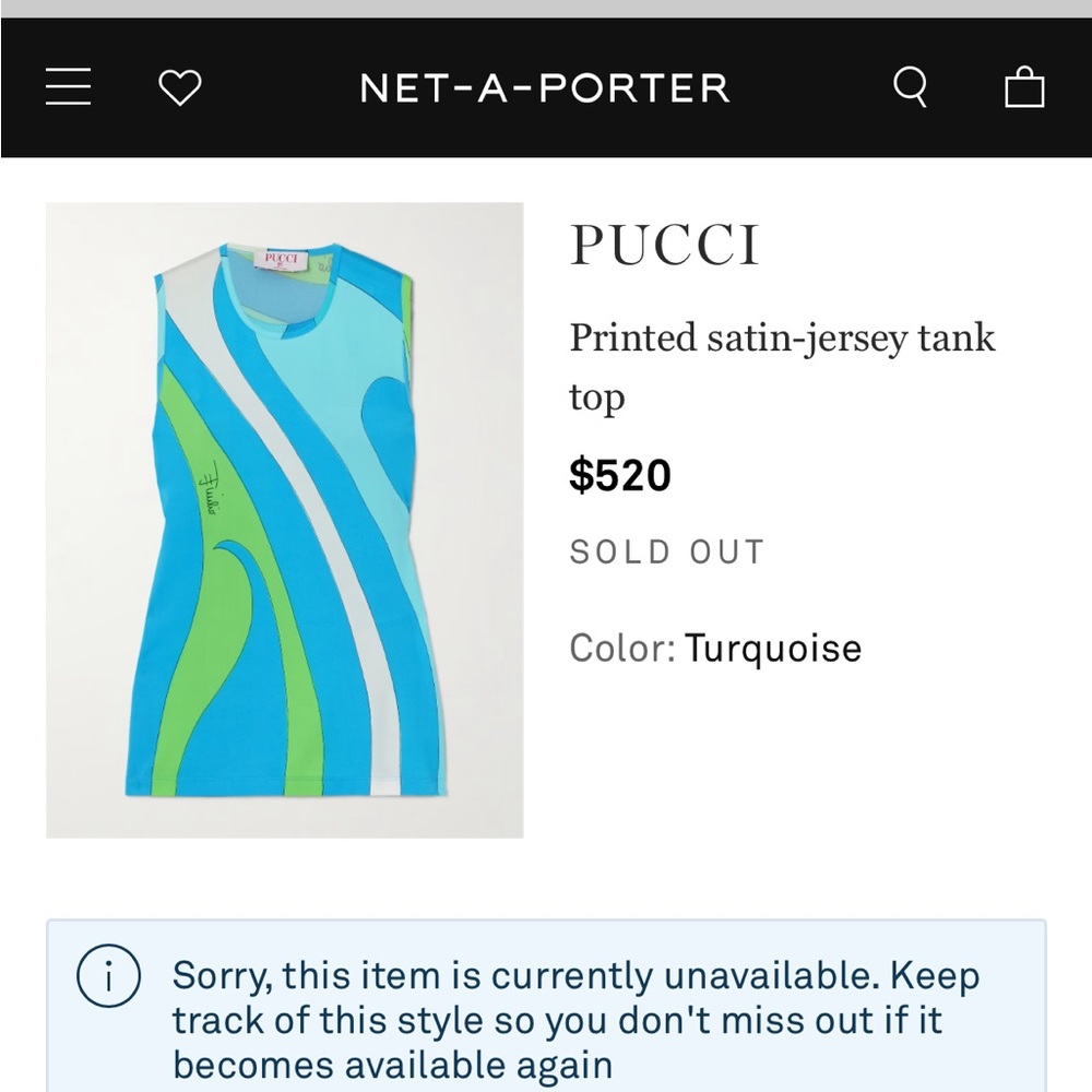 New Pucci Printed satin-jersey tank top